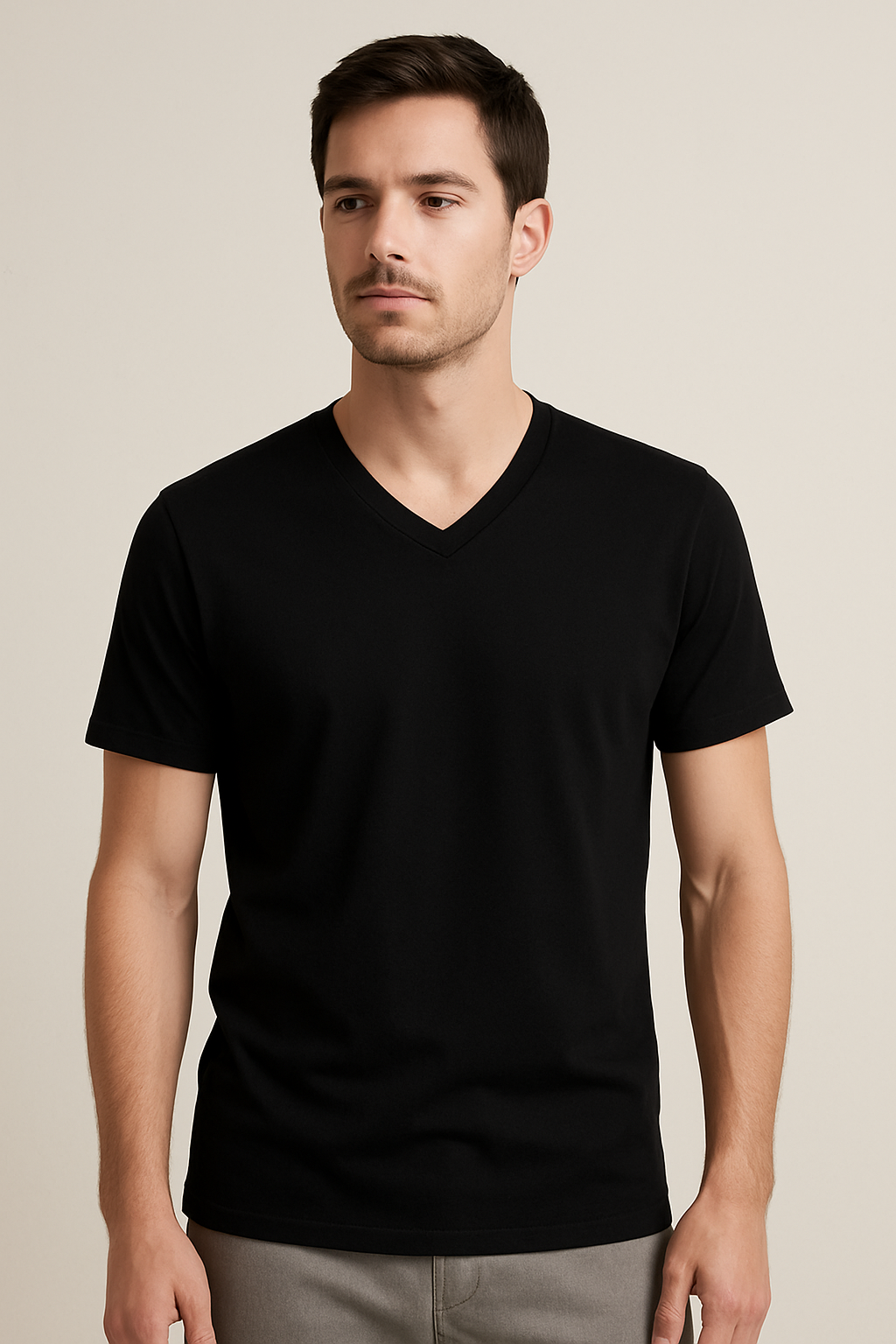 Men's basic V-Neck short sleeve T-shirts